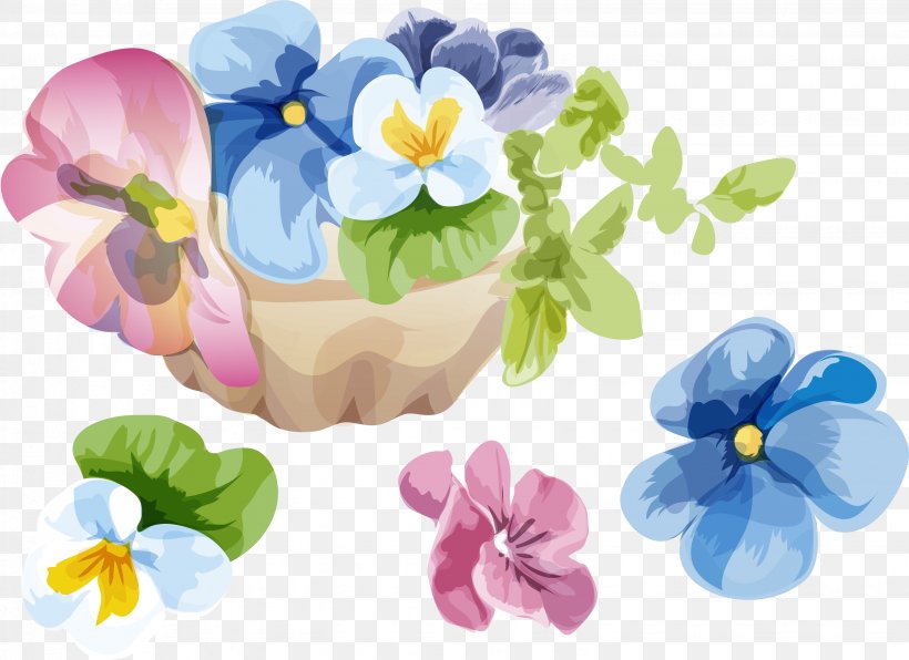 Flower Painting Pansy, PNG, 3083x2243px, Flower, Blue Rose, Blume, Floral Design, Flowering Plant Download Free