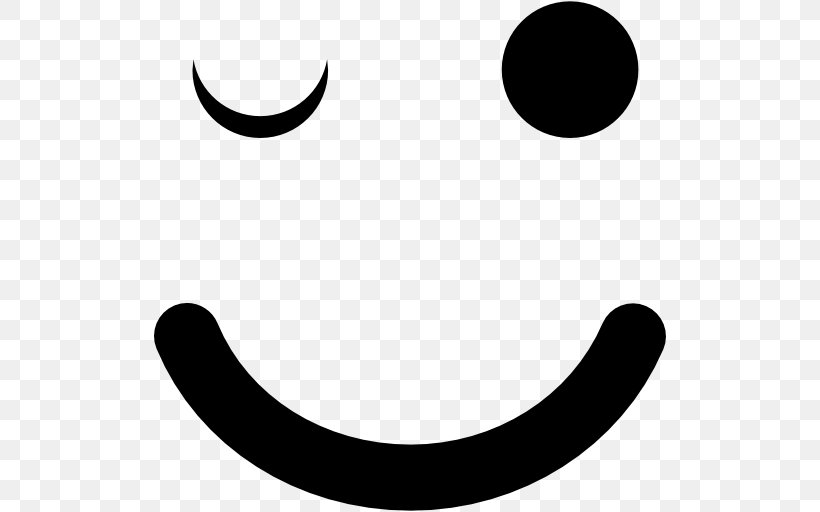 Wink Emoticon Smiley Clip Art, PNG, 512x512px, Wink, Black, Black And White, Blinking, Crescent Download Free