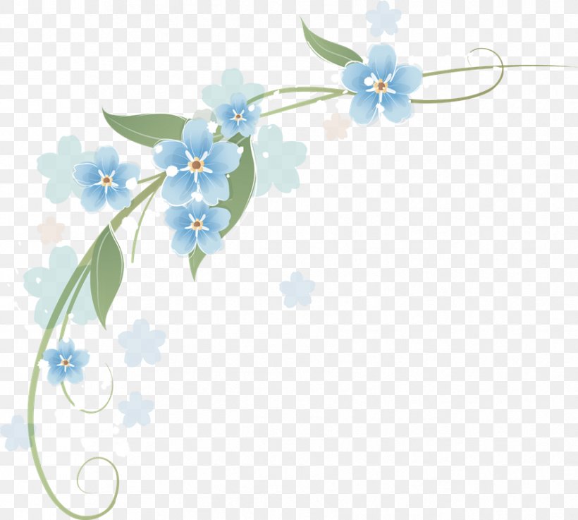 Clip Art Flower Borders And Frames Floral Design, PNG, 889x800px, Flower, Aqua, Art, Blue, Borage Family Download Free