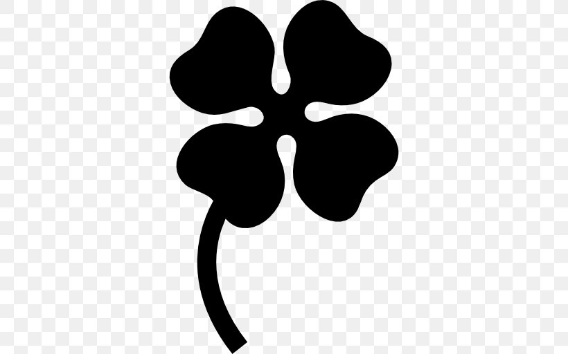 Four-leaf Clover Silhouette Clip Art, PNG, 512x512px, Leaf, Black, Black And White, Clover, Flower Download Free