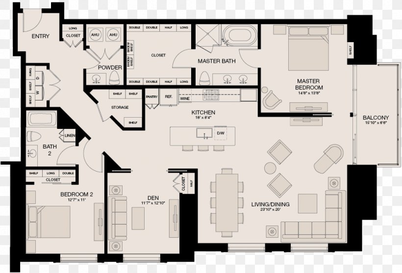 Market Square Tower Floor Plan Bedroom Home Studio Apartment, PNG, 1001x680px, Floor Plan, Area, Bedroom, Elevation, Floor Download Free