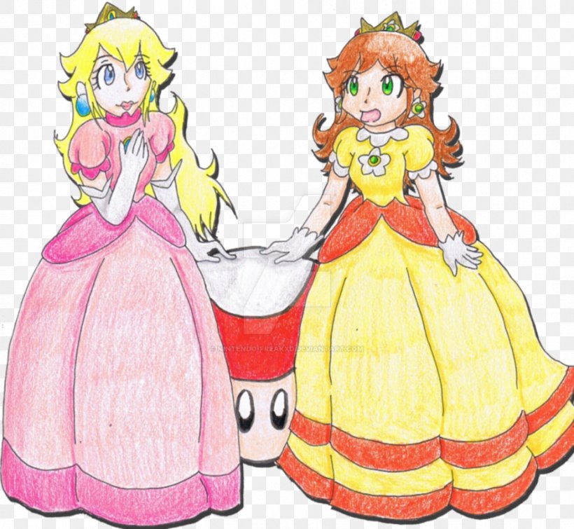 Princess Peach Princess Daisy Super Mario Bros. Bowser, PNG, 931x858px, Watercolor, Cartoon, Flower, Frame, Heart Download Free