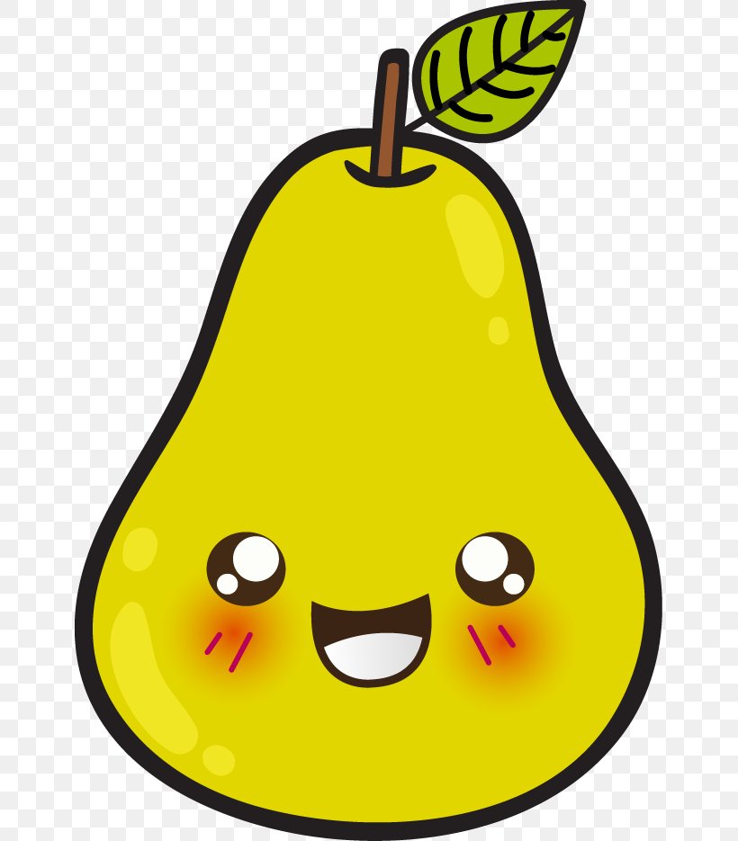 Pear Fruit Clip Art, PNG, 653x935px, Pear, Beak, Cuteness, Emoticon, Food Download Free