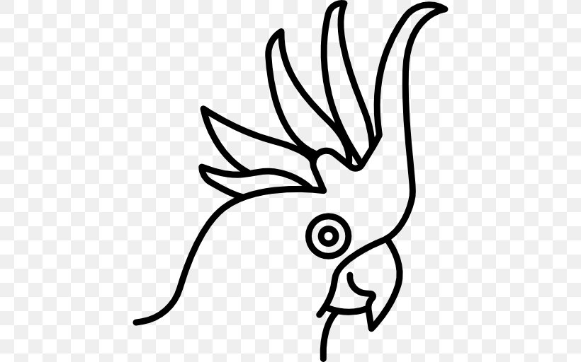 Bird Cockatoo Clip Art, PNG, 512x512px, Bird, Art, Artwork, Beak, Black And White Download Free