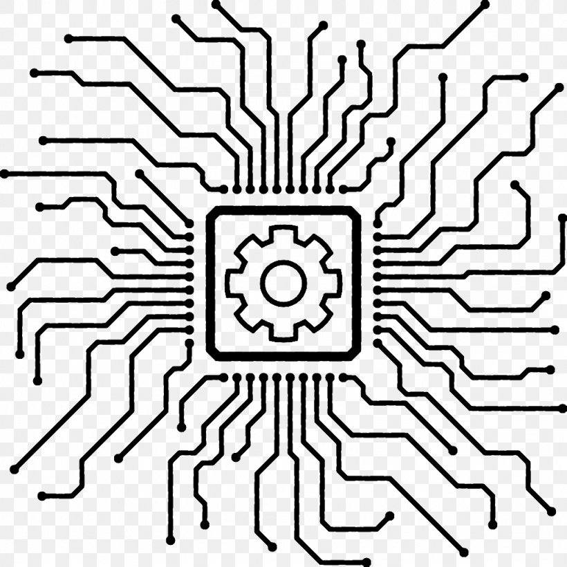Electronic Circuit Printed Circuit Board Circuit Diagram, PNG, 1024x1024px, Electronic Circuit, Android, Area, Black And White, Central Processing Unit Download Free