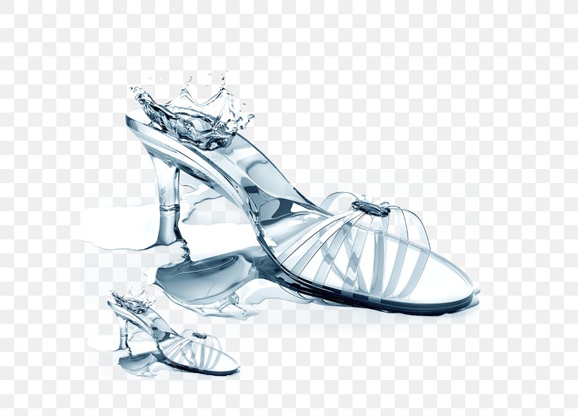 Slipper High-heeled Footwear Shoe, PNG, 591x591px, Slipper, Automotive Design, Black And White, Boot, Crystal Download Free