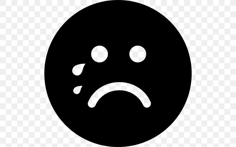 Emoticon Crying Smiley Face With Tears Of Joy Emoji, PNG, 512x512px, Emoticon, Black And White, Crying, Emotion, Face Download Free