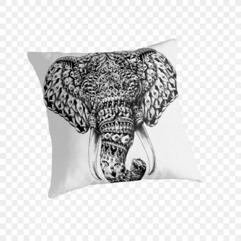 T-shirt Elephant Printing Canvas Print Redbubble, PNG, 875x875px, Tshirt, Art, Black And White, Canvas, Canvas Print Download Free