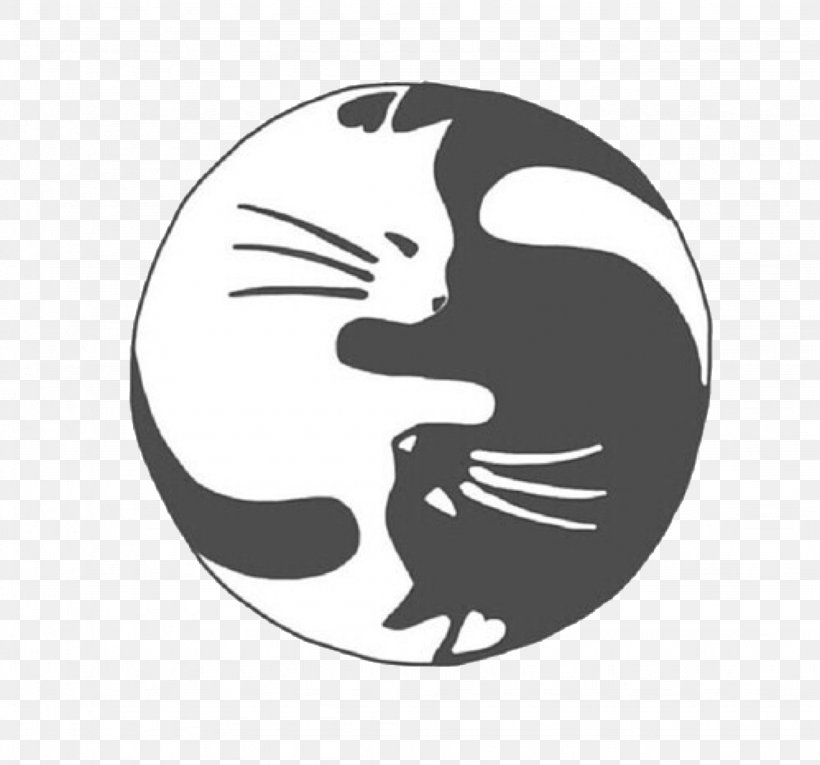 Black Cat Kitten Yin And Yang, PNG, 2048x1913px, Cat, Animal, Black, Black And White, Black Cat Download Free