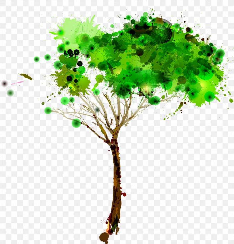 Vector Hand Painted Watercolor Tree, PNG, 2160x2250px, Watercolor Painting, Branch, Coreldraw, Drawing, Flora Download Free