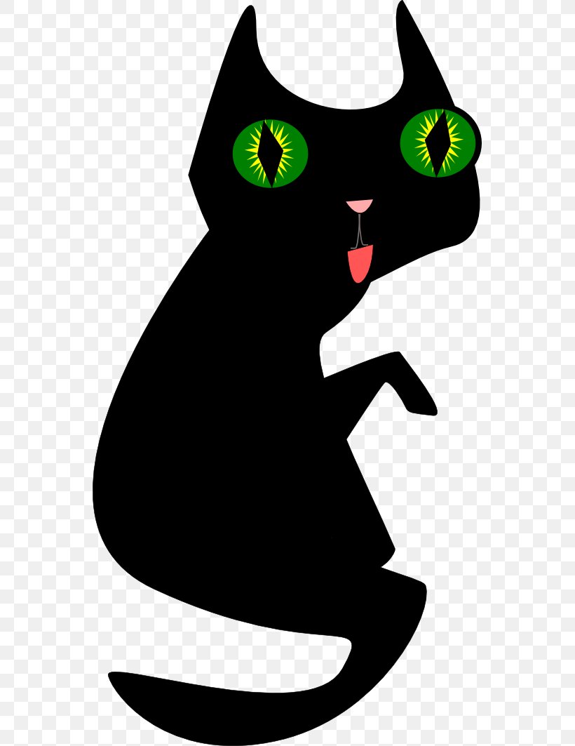 Black Cat Kitten Clip Art, PNG, 555x1063px, Cat, Animation, Artwork, Black, Black And White Download Free