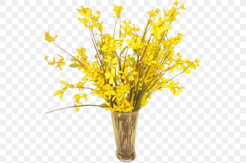 Cut Flowers Floral Design Vase Forsythia, PNG, 519x545px, Cut Flowers, Artificial Flower, Branch, Floral Design, Floristry Download Free