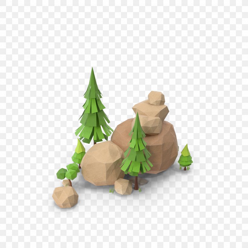 Low Poly Polygon Download, PNG, 2048x2048px, 3d Computer Graphics, Low Poly, Christmas Gift, Grass, Leaf Download Free
