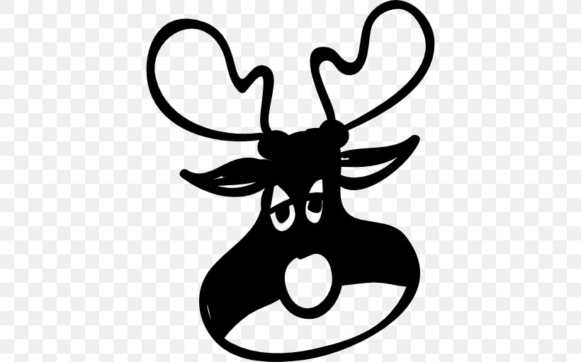 Reindeer Clip Art, PNG, 512x512px, Reindeer, Antler, Black And White, Deer, Drawing Download Free