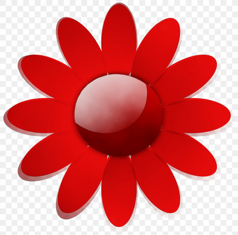 Petal Red Flower Plant Material Property, PNG, 999x990px, Watercolor, Circle, Flower, Gerbera, Lotus Family Download Free