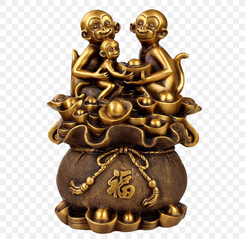 Monkey Statue Brass Copper, PNG, 800x800px, Monkey, Aliexpress, Bag, Brass, Bronze Download Free