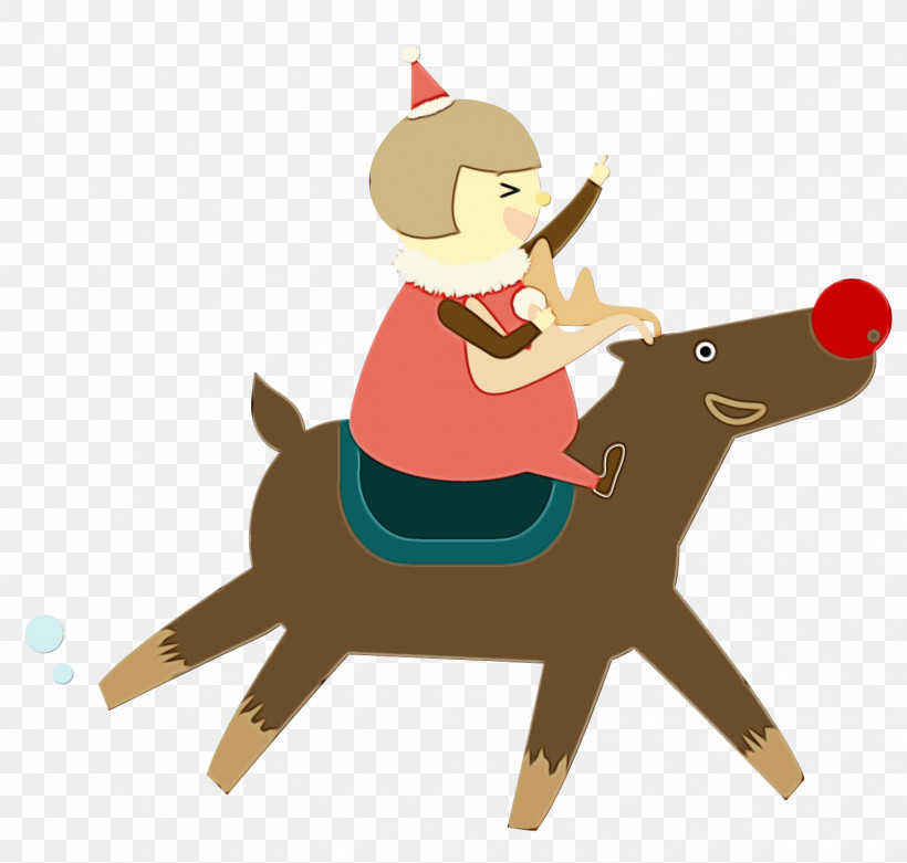 Reindeer, PNG, 1456x1388px, Watercolor, Behavior, Character, Character Created By, Human Download Free