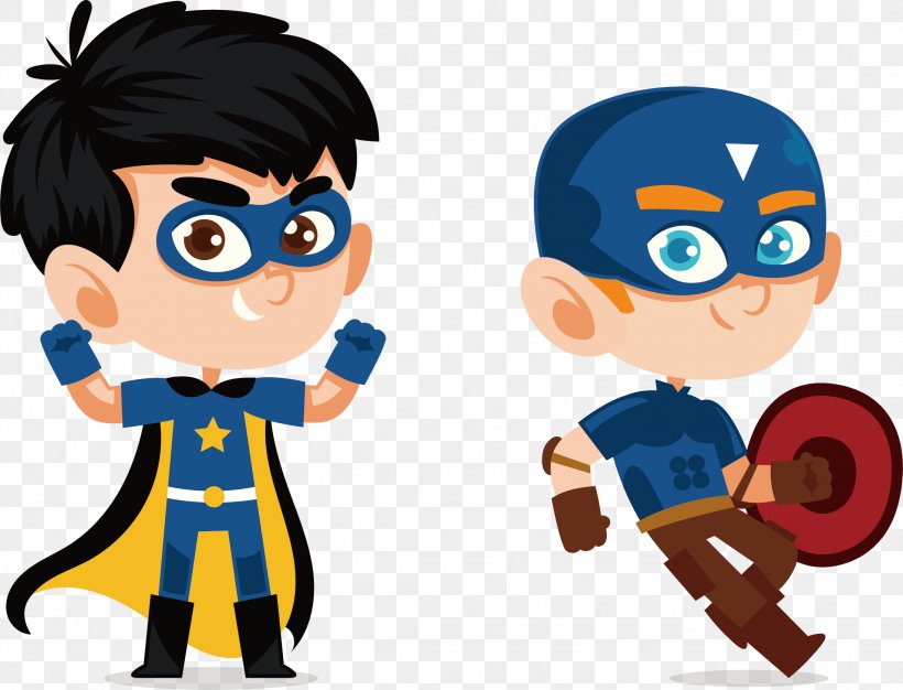 Superman And US Captain, PNG, 2192x1674px, Superman, Boy, Cartoon, Character, Clip Art Download Free