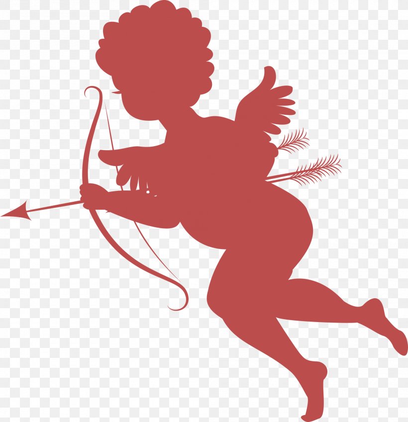 Cupid Silhouette Clip Art, PNG, 2000x2073px, Watercolor, Cartoon, Flower, Frame, Heart Download Free