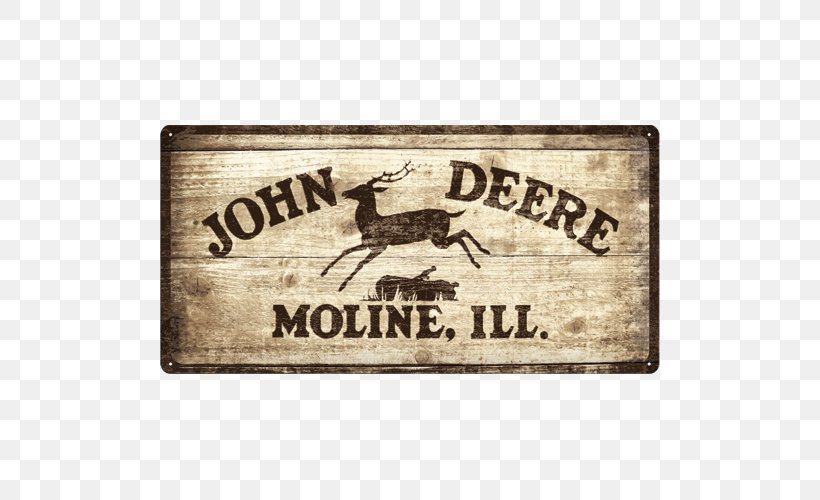 Nostalgic Tin Sign – John Deere Donga Nostalgic Tin Sign Tractor Logo, PNG, 500x500px, John Deere, Brand, Label, Logo, Metal Download Free