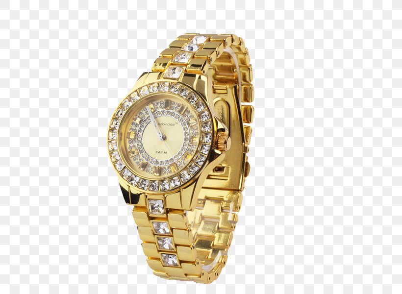 Watch Quartz Clock Gold, PNG, 600x600px, Watch, Bling Bling, Brand, Clock, Designer Download Free