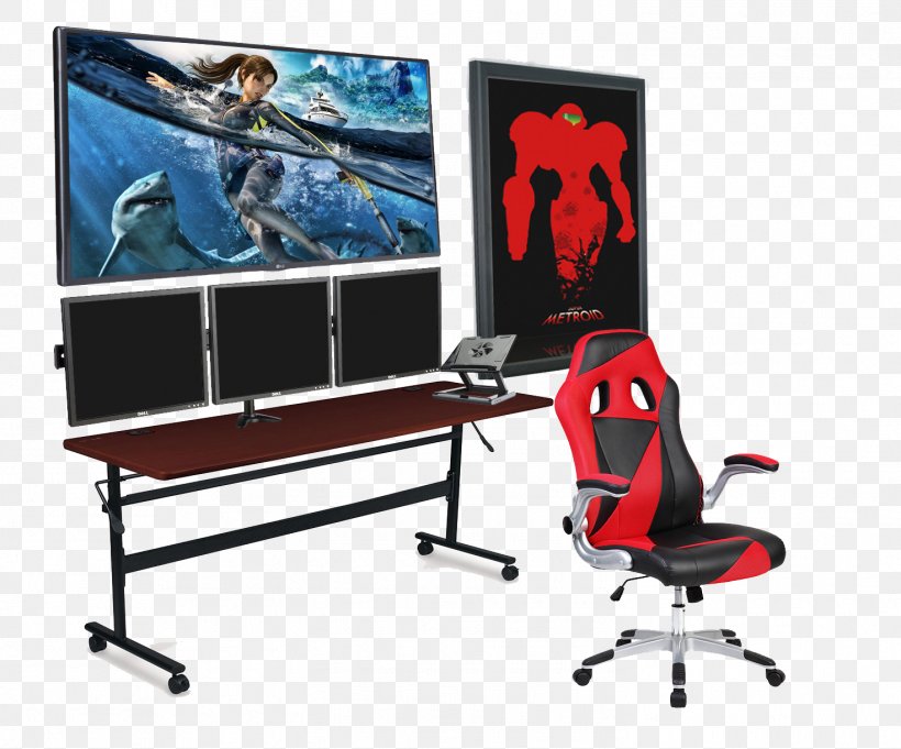 Computer Desk Video Game Office & Desk Chairs PlayStation 4, PNG, 1472x1223px, Computer Desk, Chair, Desk, Display Device, Furniture Download Free