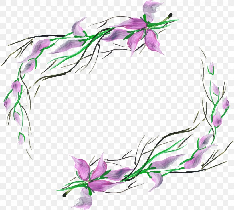 Vector Hand-painted Flower Borders, PNG, 2209x1978px, Watercolor Painting, Color, Coreldraw, Flower, Illustration Download Free