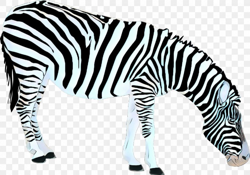 Zebra Terrestrial Animal Wildlife Animal Figure Black-and-white, PNG, 2400x1686px, Pop Art, Animal Figure, Blackandwhite, Retro, Snout Download Free