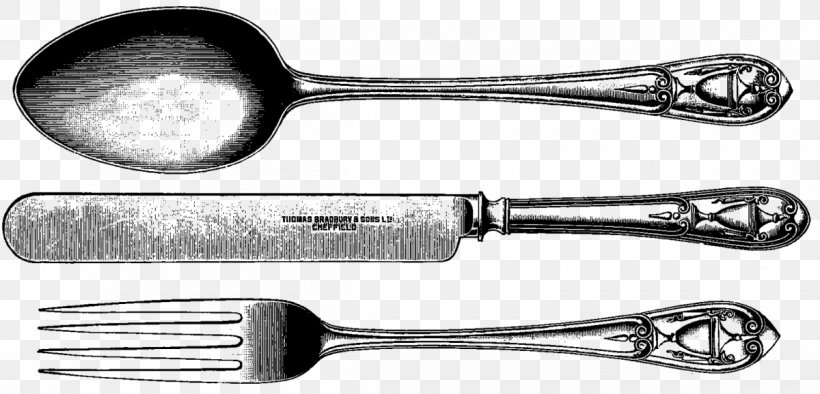 Knife Cutlery Spoon Fork Kitchen Utensil, PNG, 1200x578px, Knife, Black And White, Chinese Spoon, Culinary Arts, Cutlery Download Free