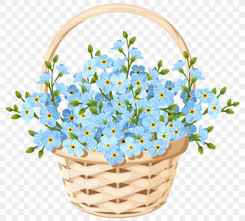 Floral Design Flower Basket Blue, PNG, 5653x5104px, Basket, Blossom, Blue, Borage Family, Cut Flowers Download Free