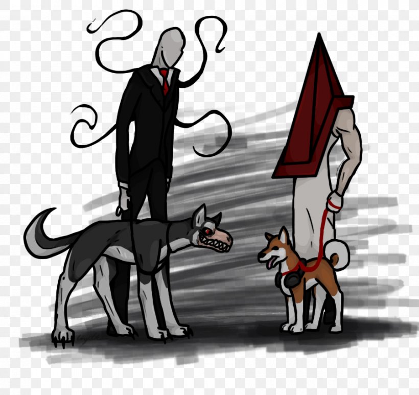 Slenderman Pyramid Head Dog Walking Cat Siberian Husky, PNG, 900x849px, Slenderman, Art, Carnivoran, Cartoon, Cat Download Free