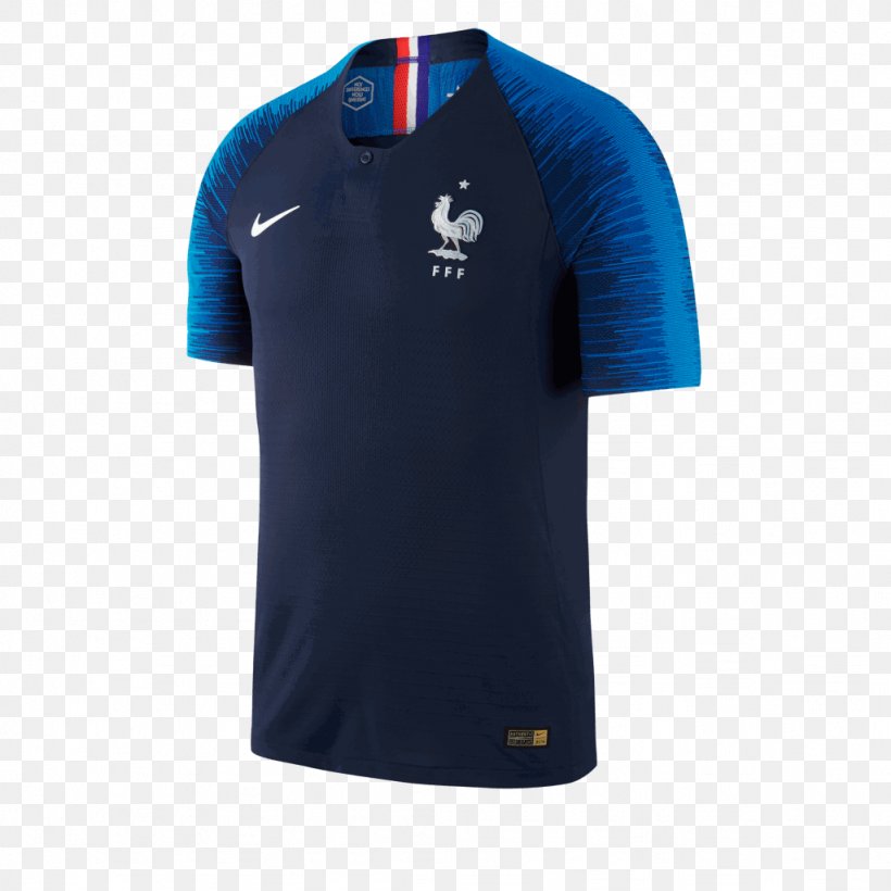 2018 World Cup France National Football Team Jersey Nike T-shirt, PNG, 1024x1024px, 2018 World Cup, Active Shirt, Brand, Clothing, Electric Blue Download Free