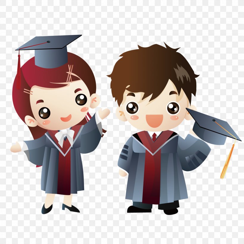 Graduation Ceremony Cartoon Doctorate Clip Art, PNG, 1500x1500px, Watercolor, Cartoon, Flower, Frame, Heart Download Free