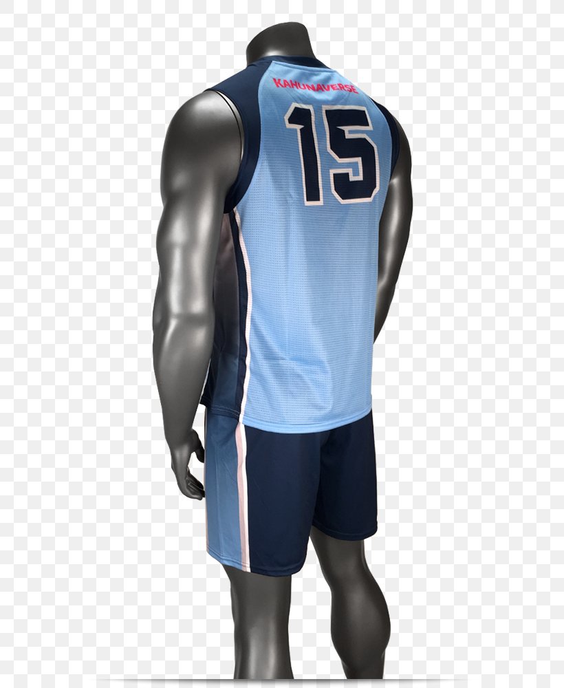 Jersey T-shirt Sleeveless Shirt Uniform Volleyball, PNG, 750x1000px, Jersey, Arm, Blue, Clothing, Electric Blue Download Free