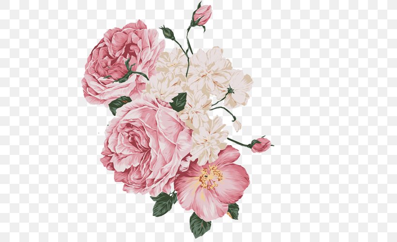 Rose Flower Floral Design Pink Decoupage, PNG, 500x500px, Rose, Artificial Flower, Blossom, Cut Flowers, Decoupage Download Free