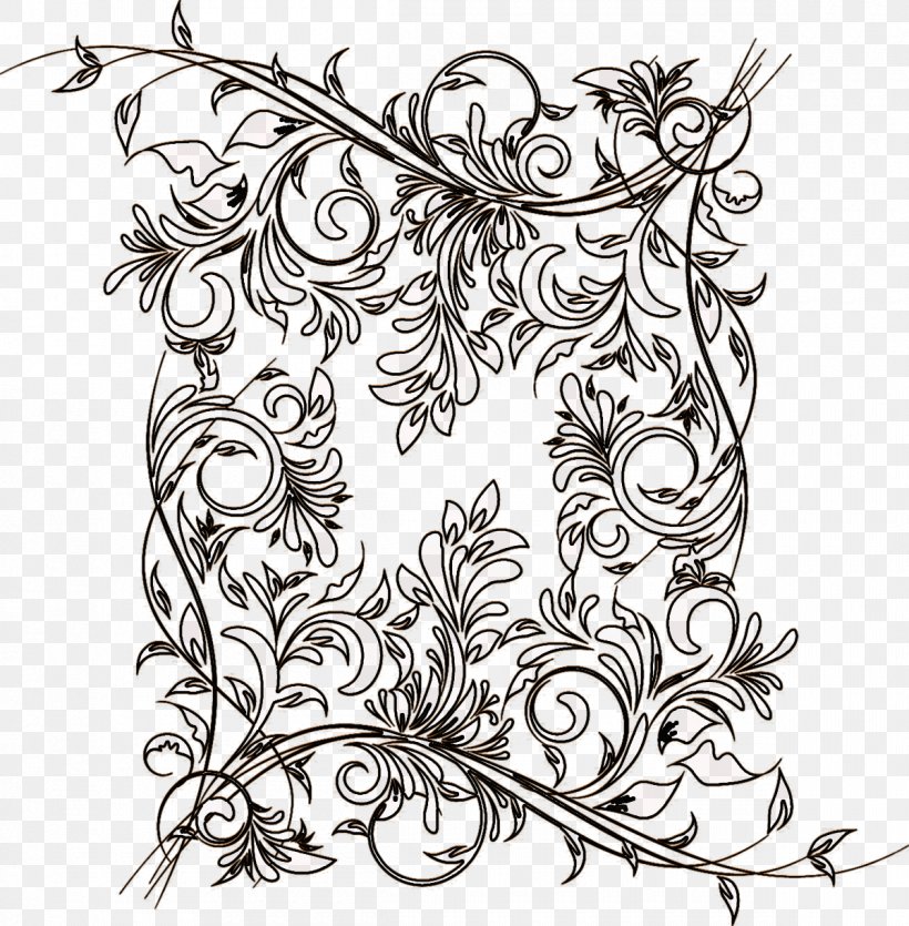 Floral Design Drawing Monochrome White Line Art, PNG, 1200x1222px, Floral Design, Artwork, Black And White, Branch, Drawing Download Free