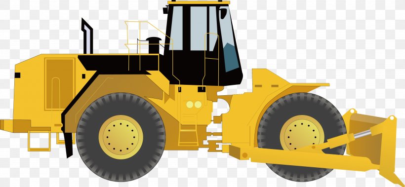 Heavy Equipment Loader Excavator Tractor, PNG, 3705x1716px, Trailer, Automotive Tire, Brand, Bulldozer, Construction Equipment Download Free