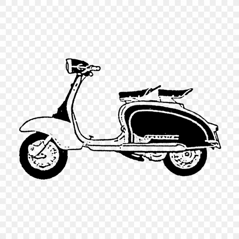 Scooter Vespa Car, PNG, 1000x1000px, Scooter, Automotive Design, Black And White, Car, Motor Vehicle Download Free