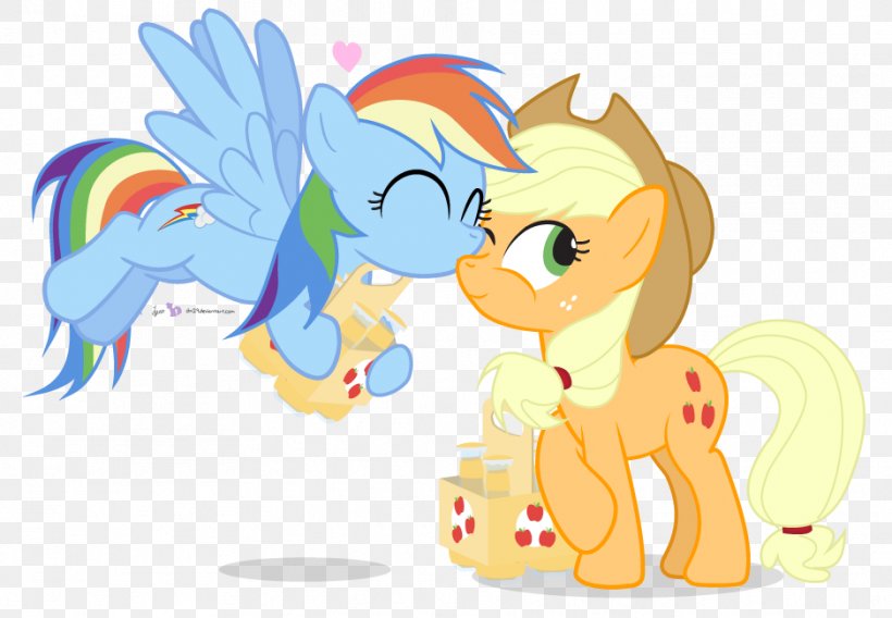 Pony Applejack Rainbow Dash Horse Kiss, PNG, 938x650px, Pony, Animal Figure, Applejack, Art, Cartoon Download Free