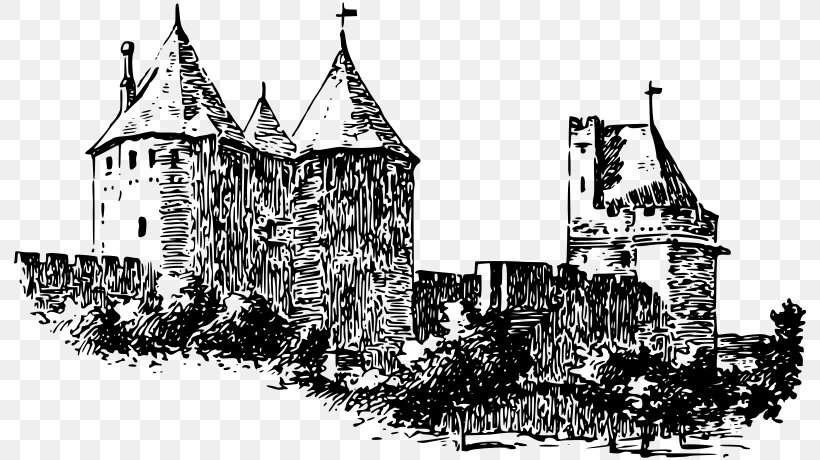 Woodcut Woodblock Printing Fortification Castle, PNG, 800x460px, Woodcut, Black And White, Building, Castle, Defensive Wall Download Free
