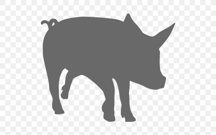 Black Iberian Pig Spare Ribs Decal Clip Art, PNG, 512x512px, Pig, Animal, Black, Black And White, Black Iberian Pig Download Free