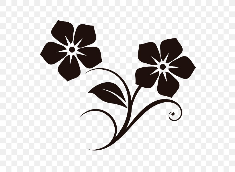 Flower Phonograph Record Decorative Arts Sticker Floral Design, PNG, 600x600px, Flower, Adhesive, Bedroom, Black And White, Decorative Arts Download Free