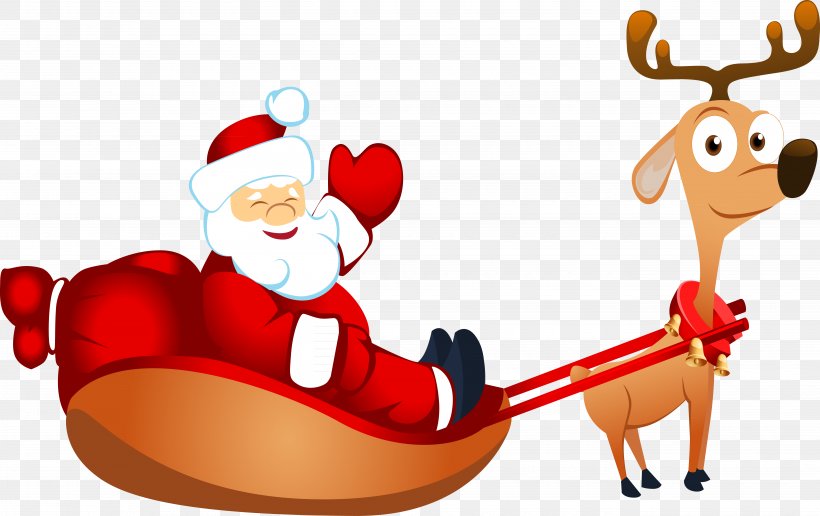 Santa Claus, PNG, 5290x3332px, Santa Claus, Cartoon, Christmas, Christmas Ornament, Deer Download Free