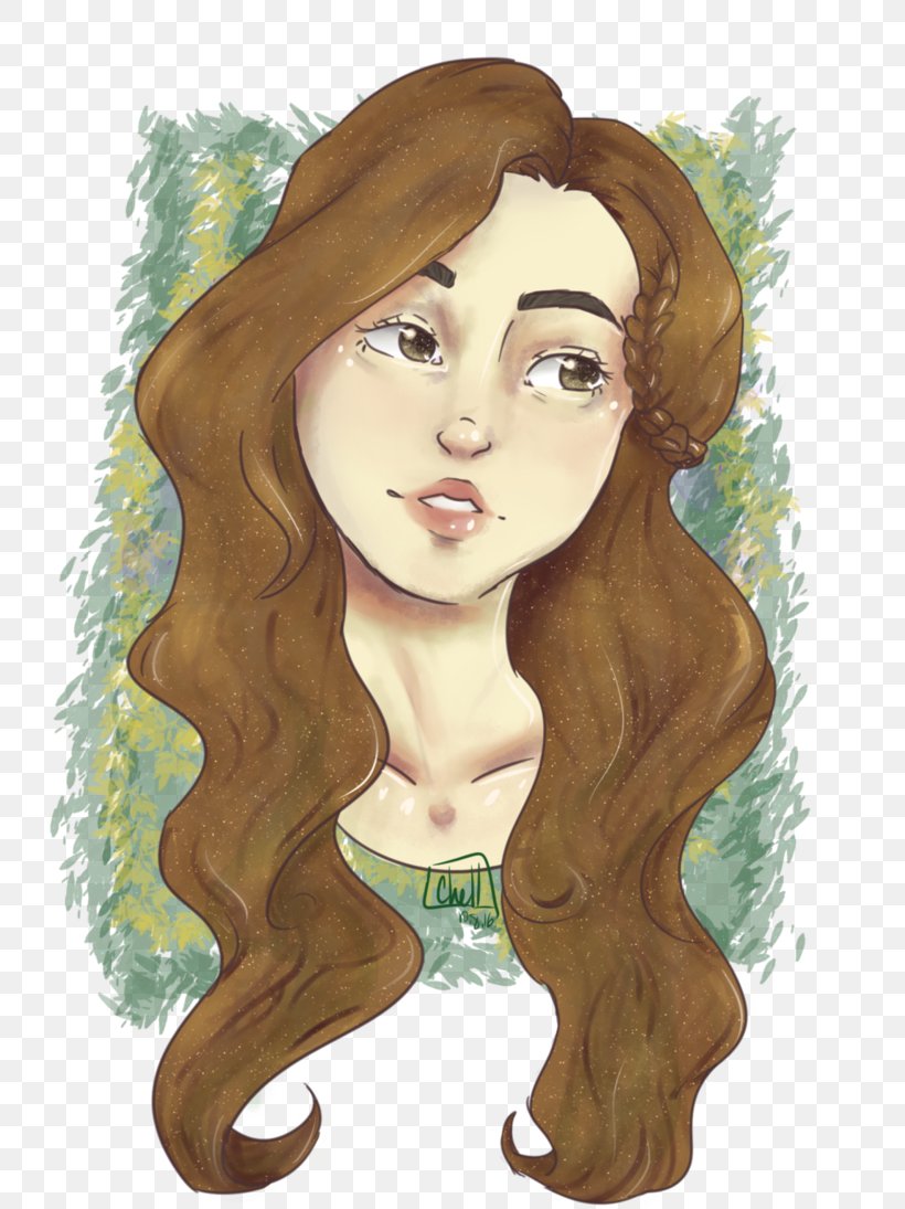 Brown Hair Watercolor Painting, PNG, 730x1095px, Watercolor, Cartoon, Flower, Frame, Heart Download Free
