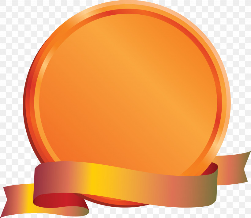 Emblem Ribbon, PNG, 3000x2605px, Emblem Ribbon, Orange, Peach, Yellow Download Free