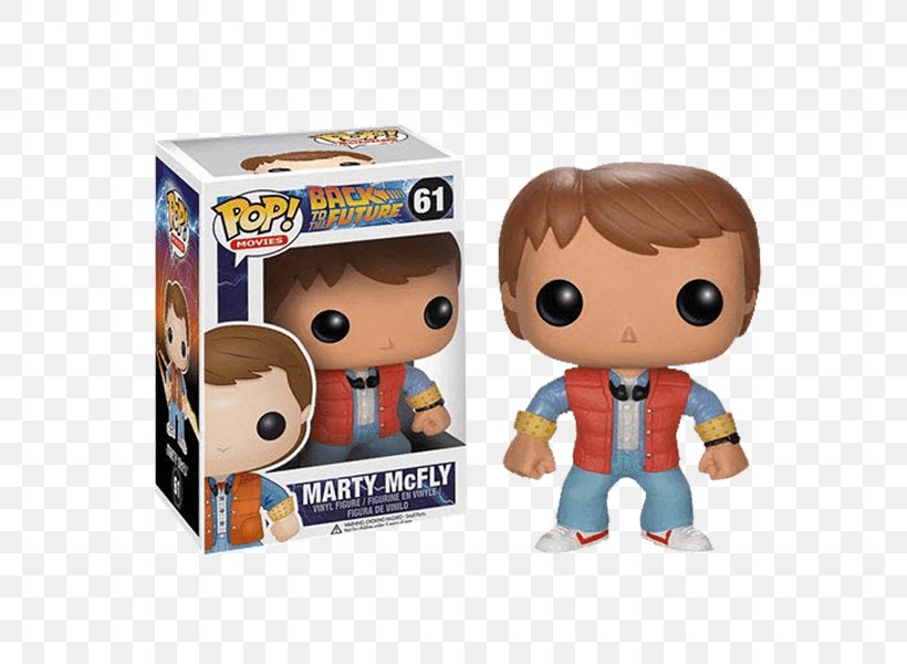 Marty McFly Dr. Emmett Brown Back To The Future Funko DeLorean Time Machine, PNG, 600x600px, Marty Mcfly, Action Toy Figures, Back In Time, Back To The Future, Back To The Future Part Ii Download Free