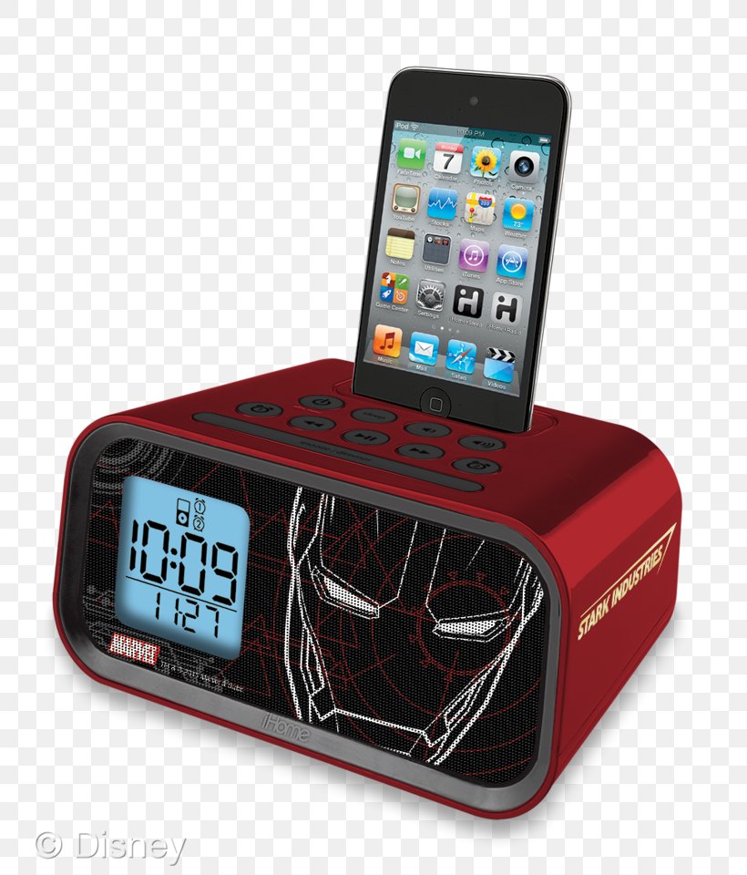 Alarm Clocks Portable Media Player Loudspeaker Radio Receiver, PNG, 770x960px, Alarm Clocks, Buzzer, Clock, Communication Device, Docking Station Download Free