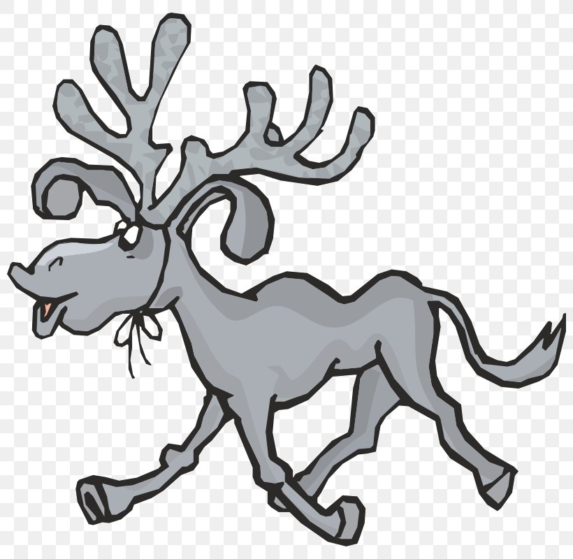 Reindeer Moose Antler Sticker Clip Art, PNG, 800x800px, Reindeer, Animal Figure, Antler, Artwork, Black And White Download Free