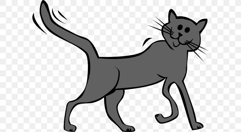 Cat Animation Cartoon Clip Art, PNG, 600x450px, Cat, Animation, Art, Black, Black And White Download Free