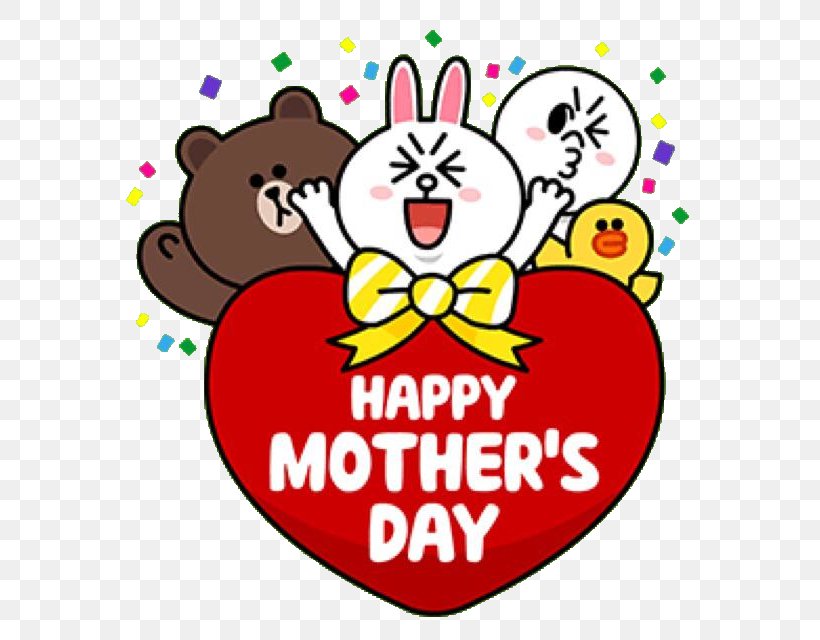 Mother's Day Sticker Line Friends Parents' Day, PNG, 638x640px, Watercolor, Cartoon, Flower, Frame, Heart Download Free
